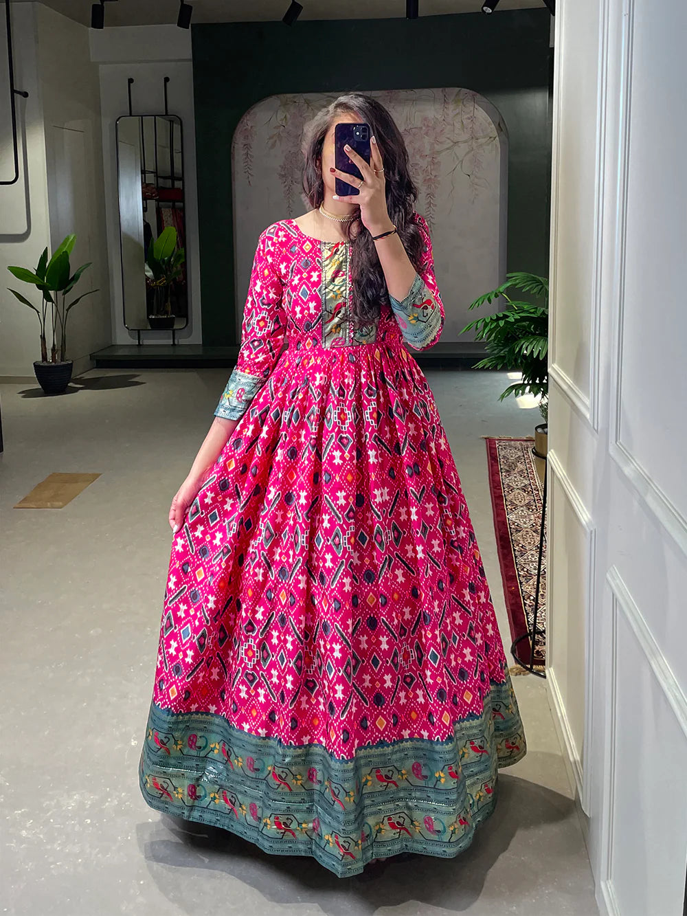 Pink Pure Katan Silk Gown Design by Taisha at Pernia's Pop Up Shop 2024